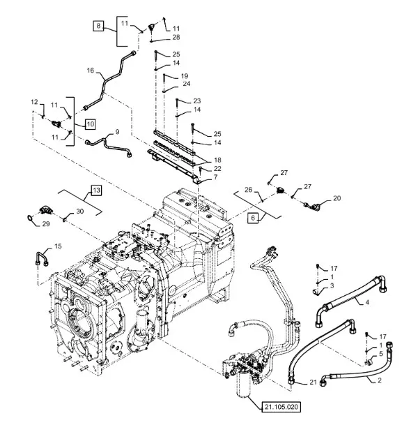 48178566 - Шланг гидравл. смазки КПП T8./Mg.